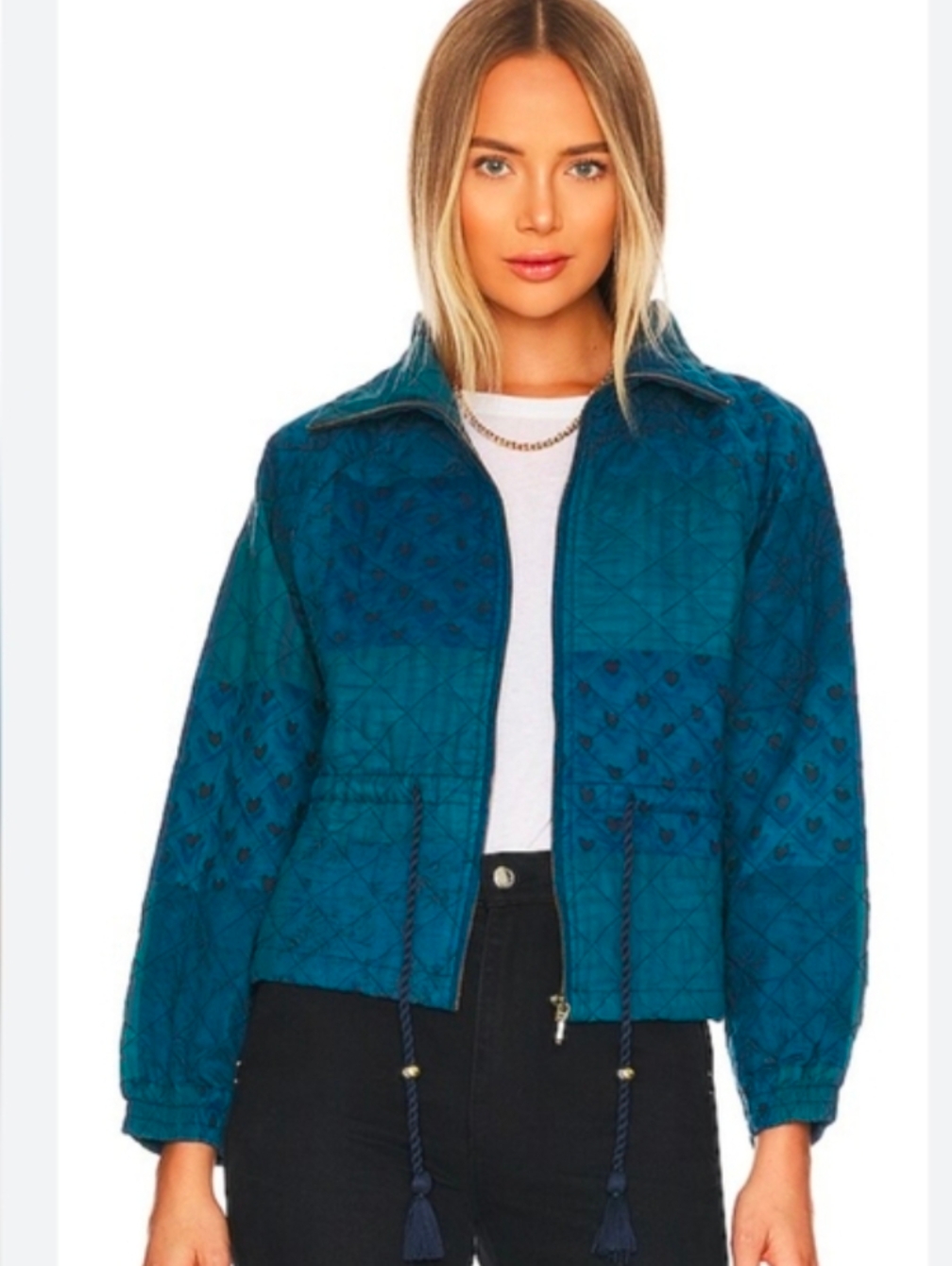Cleobella Quilted Patchwork Jacket Indigo Xs